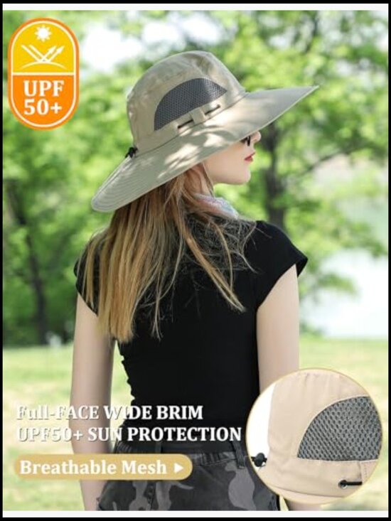 Wide Brim Sun Hat UPF 50+ Safari Hiking Fishing Outdoor Adventure Adjustable main image 7